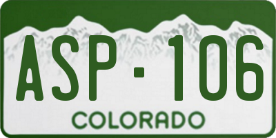 CO license plate ASP106