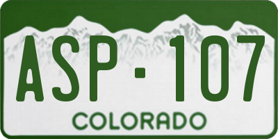 CO license plate ASP107