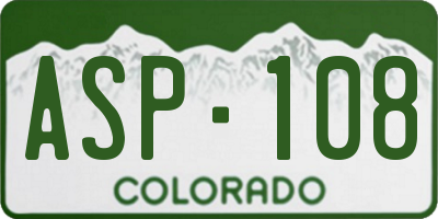 CO license plate ASP108