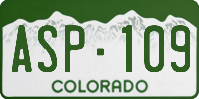 CO license plate ASP109