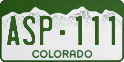 CO license plate ASP111