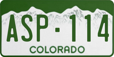 CO license plate ASP114