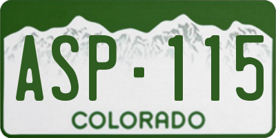 CO license plate ASP115