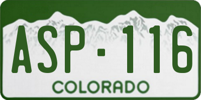 CO license plate ASP116