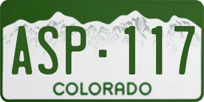 CO license plate ASP117