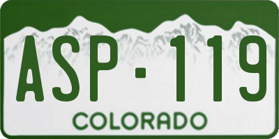 CO license plate ASP119