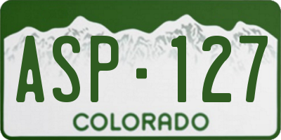 CO license plate ASP127