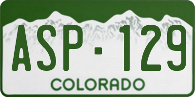 CO license plate ASP129