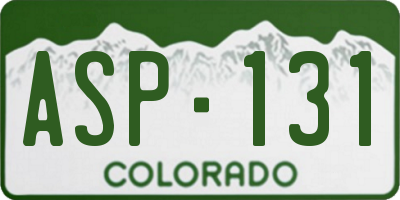 CO license plate ASP131