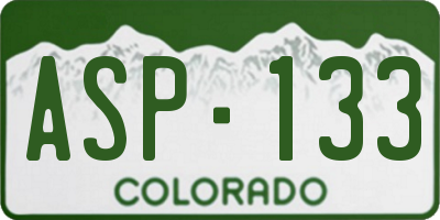CO license plate ASP133