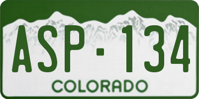 CO license plate ASP134