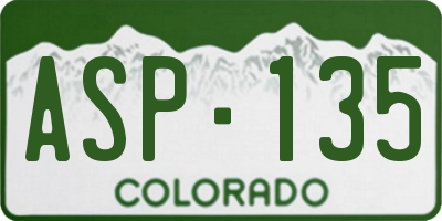 CO license plate ASP135