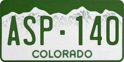CO license plate ASP140