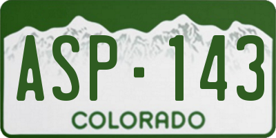 CO license plate ASP143