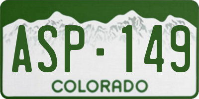 CO license plate ASP149