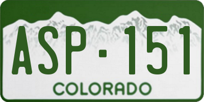 CO license plate ASP151
