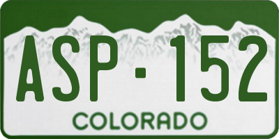 CO license plate ASP152