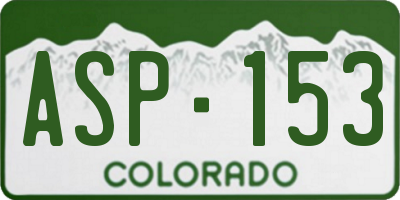 CO license plate ASP153