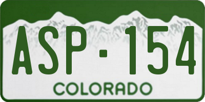 CO license plate ASP154