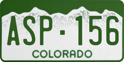 CO license plate ASP156