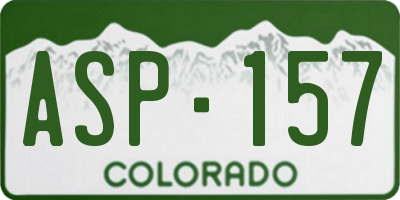 CO license plate ASP157