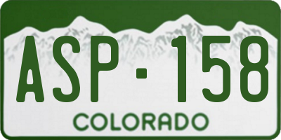 CO license plate ASP158