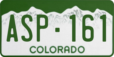 CO license plate ASP161