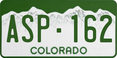 CO license plate ASP162