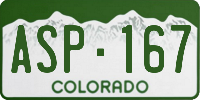 CO license plate ASP167