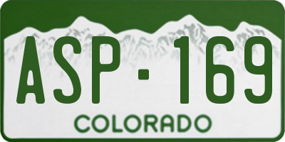 CO license plate ASP169