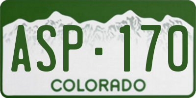 CO license plate ASP170