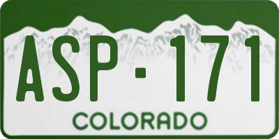 CO license plate ASP171