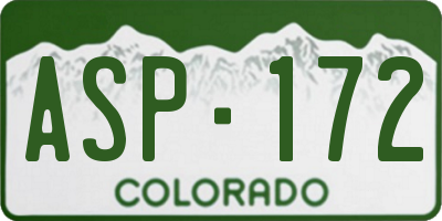 CO license plate ASP172