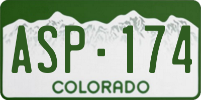 CO license plate ASP174