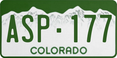 CO license plate ASP177