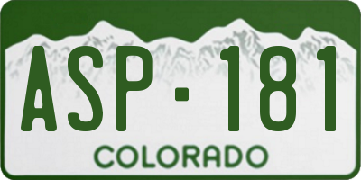 CO license plate ASP181