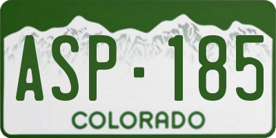 CO license plate ASP185