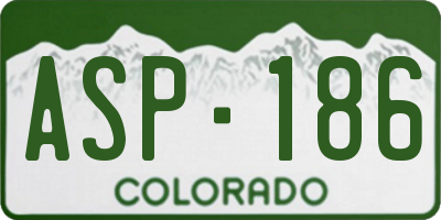 CO license plate ASP186