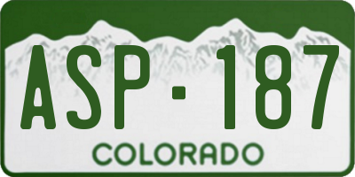 CO license plate ASP187
