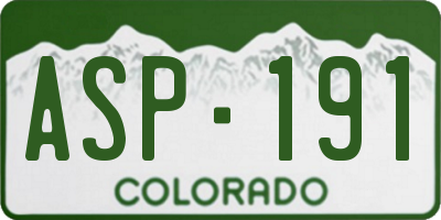 CO license plate ASP191