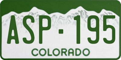 CO license plate ASP195