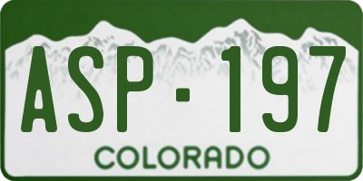 CO license plate ASP197