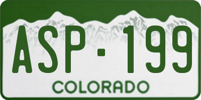CO license plate ASP199