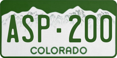 CO license plate ASP200