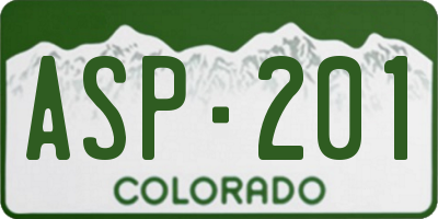 CO license plate ASP201