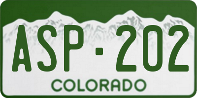 CO license plate ASP202