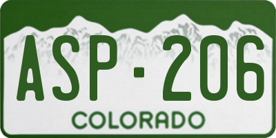 CO license plate ASP206