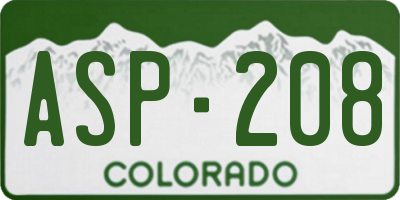 CO license plate ASP208