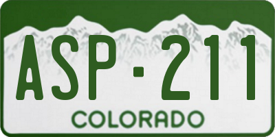 CO license plate ASP211