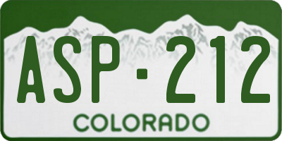CO license plate ASP212